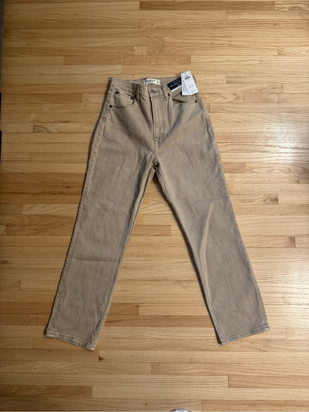 Abercrombie & Fitch Beige Straight-Leg Women's Jeans